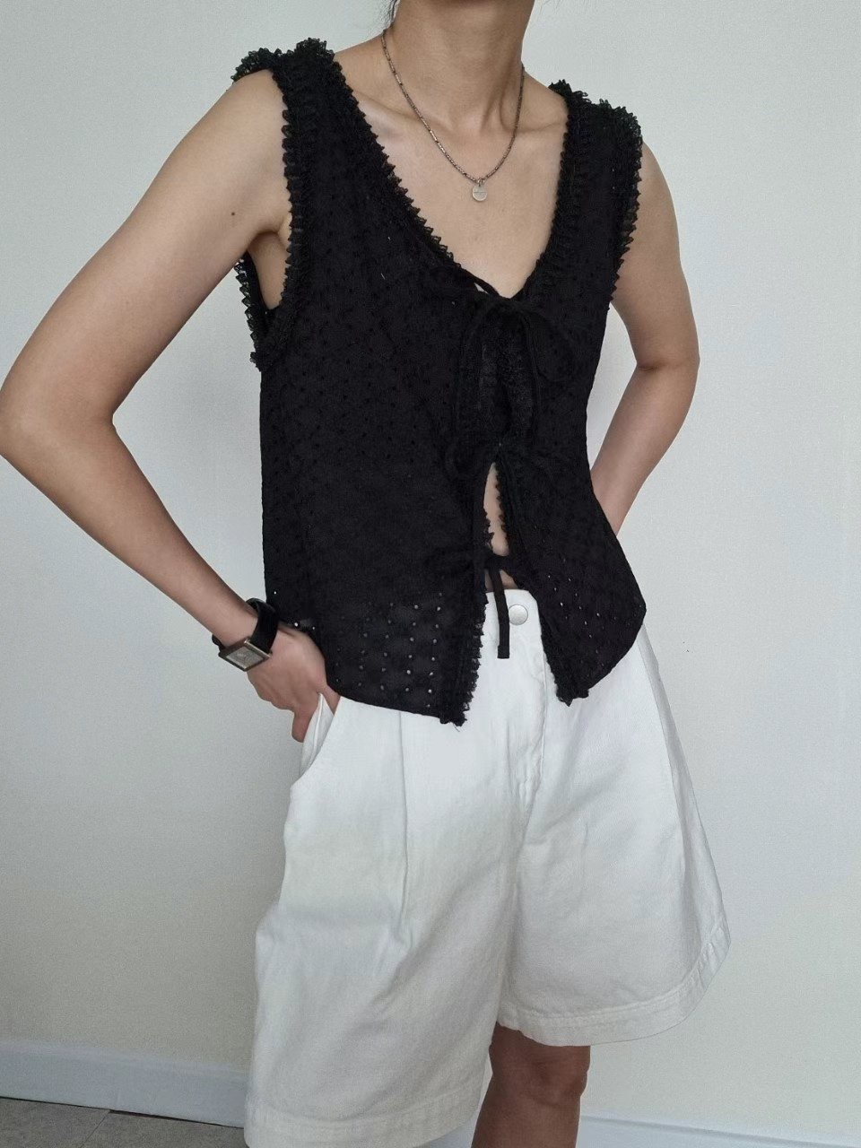 SCALE東大門實拍女裝新品25春夏熱賣人氣真品休閑襯衫蕾絲衫NANDAGIRL襯衫/蕾絲衫