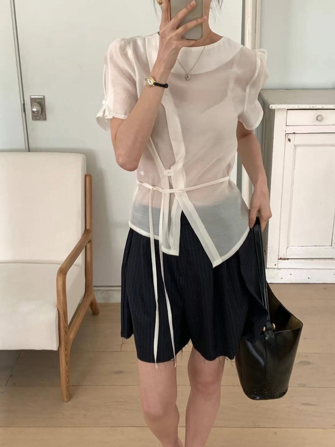 WITHMOON東大門直郵女士新品25春夏熱賣職業時尚襯衫蕾絲衫WITHMOON襯衫/蕾絲衫