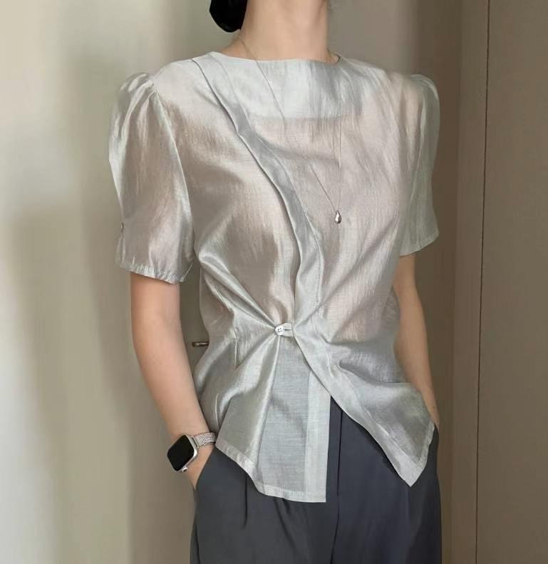 WITHMOON東大門直郵女士新品25春夏熱賣職業時尚襯衫蕾絲衫WITHMOON襯衫/蕾絲衫圖色3