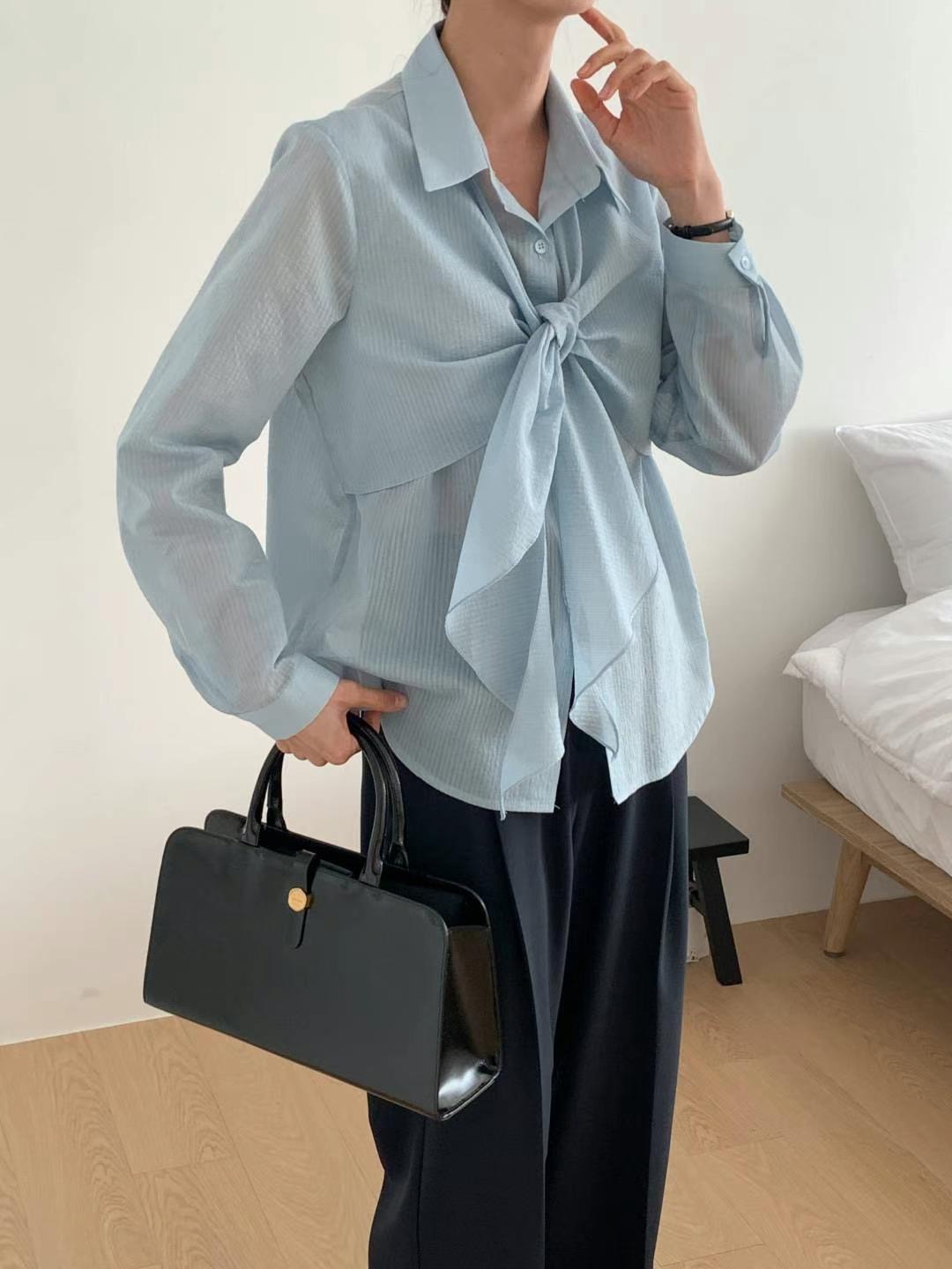 WITHMOON東大門代購女裝新款熱賣真品職業休閑25春夏襯衫蕾絲衫WITHMOON襯衫/蕾絲衫
