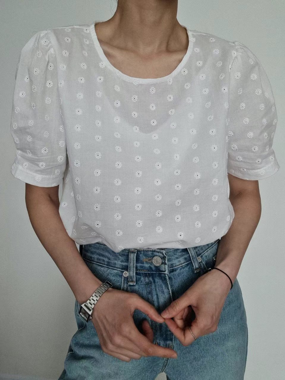 SCALE韓國直郵女裝新品熱賣人氣推薦真品時尚職業襯衫蕾絲衫NANDAGIRL襯衫/蕾絲衫圖色2