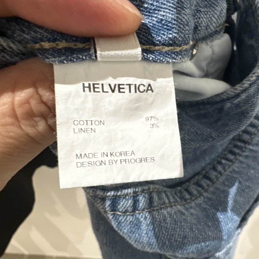 HELVETICA直郵韓國代購㊣女裝新款25春夏時尚熱賣牛仔褲亞麻HELVETICA牛仔褲