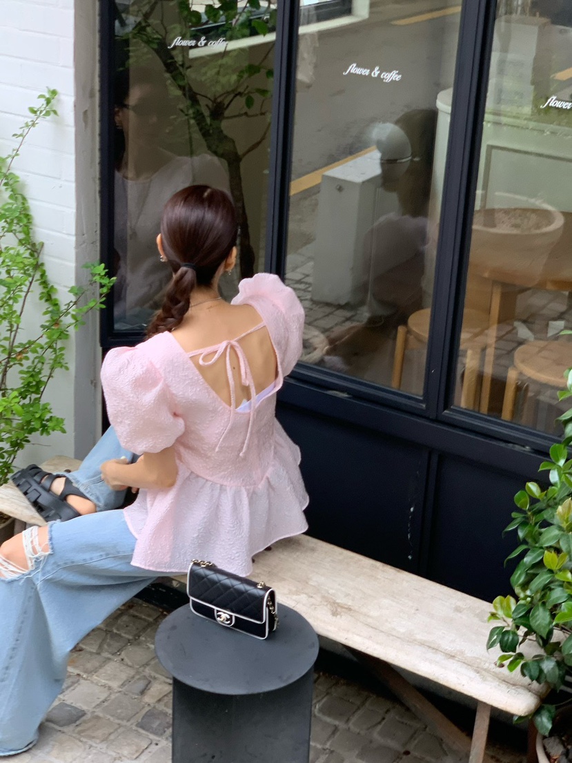 REVE CITE-L直郵韓國代購㊣女裝新品時尚推薦休閑襯衫蕾絲衫REVE CITE襯衫/蕾絲衫