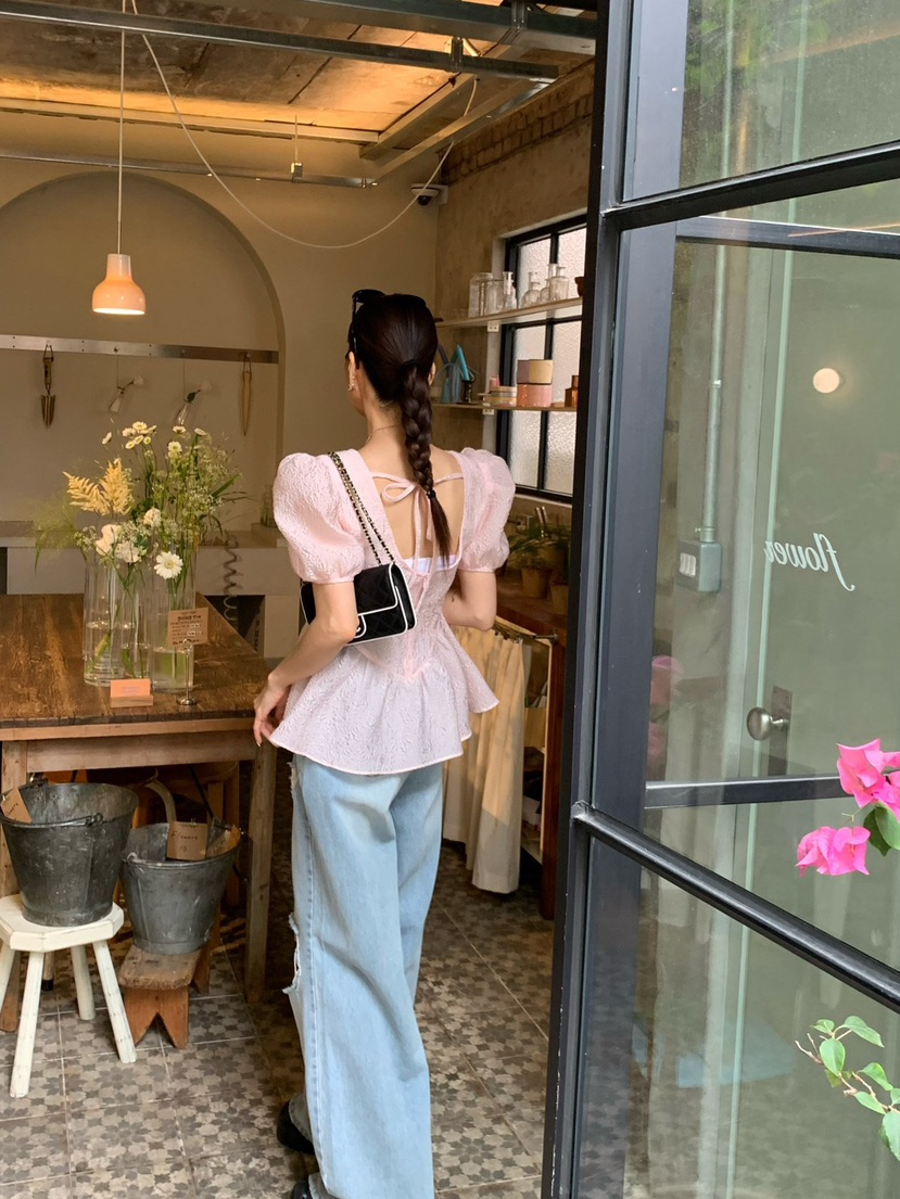 REVE CITE-L直郵韓國代購㊣女裝新品時尚推薦休閑襯衫蕾絲衫REVE CITE襯衫/蕾絲衫