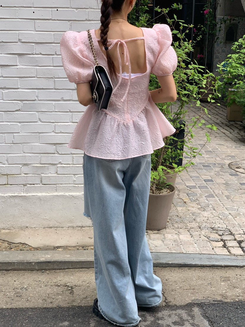 REVE CITE-L直郵韓國代購㊣女裝新品時尚推薦休閑襯衫蕾絲衫REVE CITE襯衫/蕾絲衫