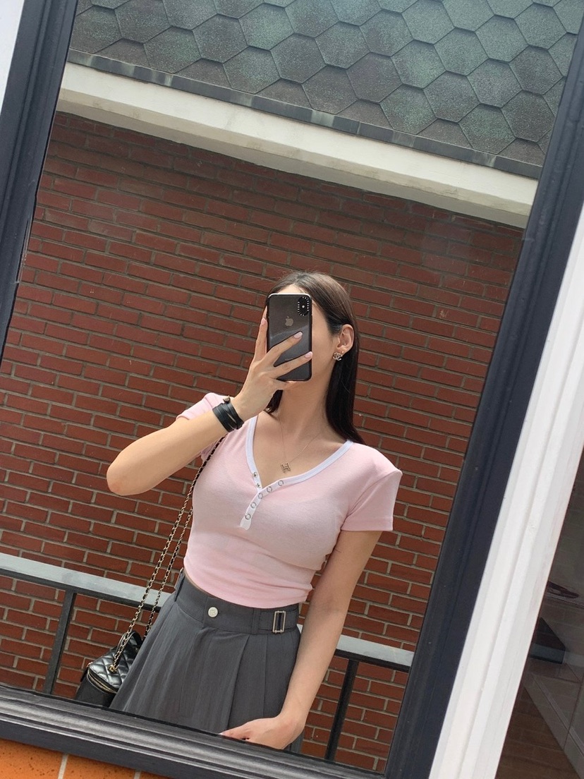 REVE CITE-L韓國直郵㊣東大門實拍女裝新品熱賣人氣T恤V領REVE CITET恤