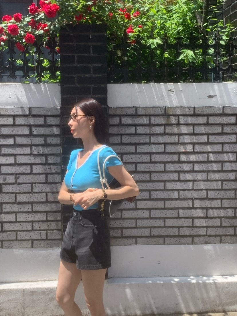 REVE CITE-L韓國直郵㊣東大門實拍女裝新品熱賣人氣T恤V領REVE CITET恤