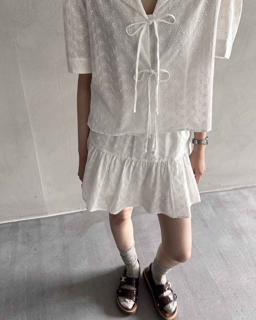 HOWDY韓國直郵㊣女裝新品熱賣25春夏推薦時尚休閑襯衫蕾絲衫howdy襯衫/蕾絲衫