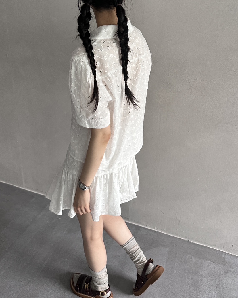 HOWDY韓國直郵㊣女裝新品熱賣25春夏推薦時尚休閑襯衫蕾絲衫howdy襯衫/蕾絲衫
