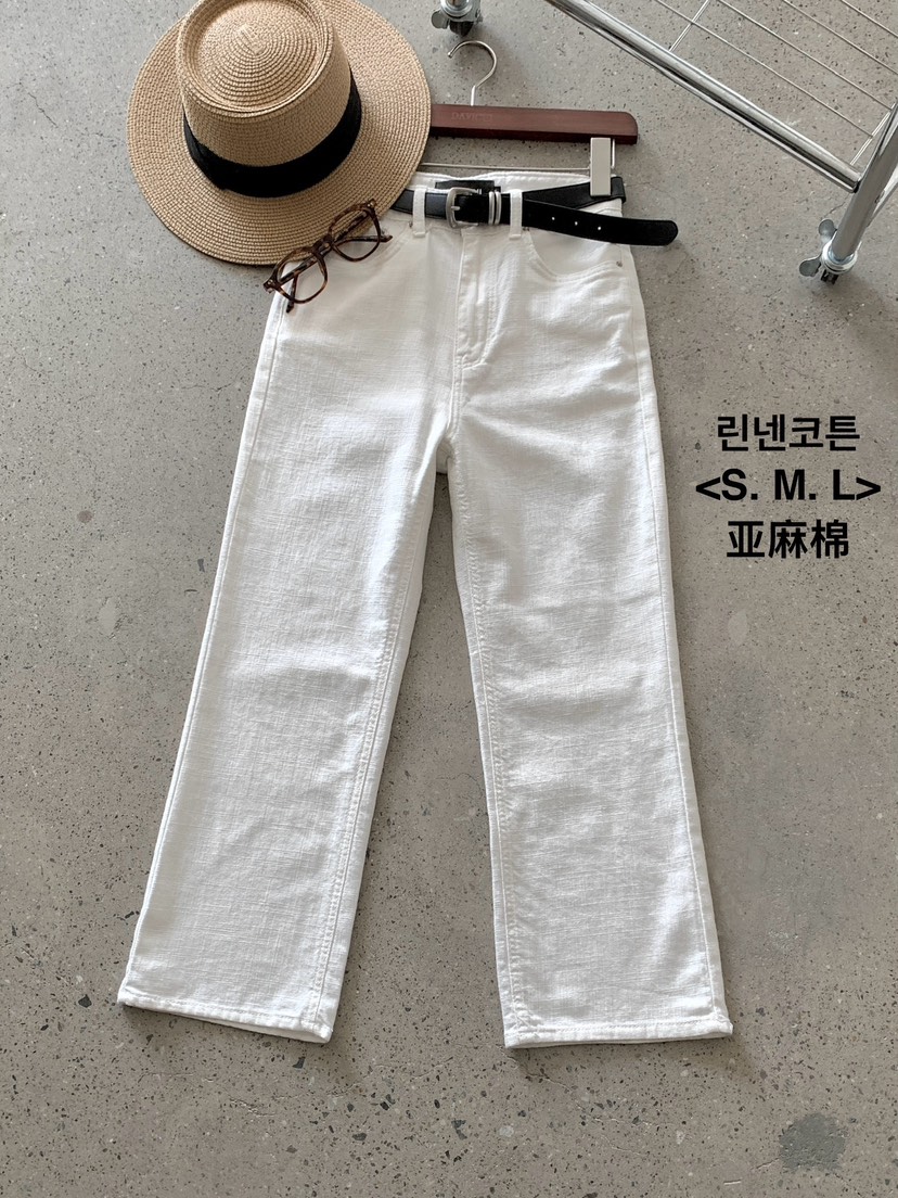DAVICHI直郵韓國代購㊣女裝新品時尚人氣牛仔褲含隨機腰帶亞麻DAVICHI牛仔褲