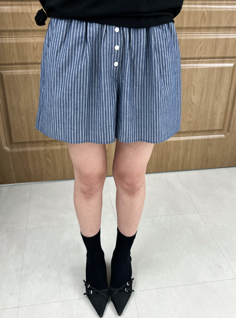 X-MOOD直郵韓國代購㊣女裝新品休閑人氣時尚熱賣25春夏短褲條紋X-MOOD短褲