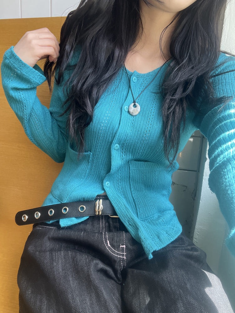 I I韓國㊣直郵東大門代購女裝新品推薦25春夏針織衫開襟衫ITSSONG針織衫圖色2