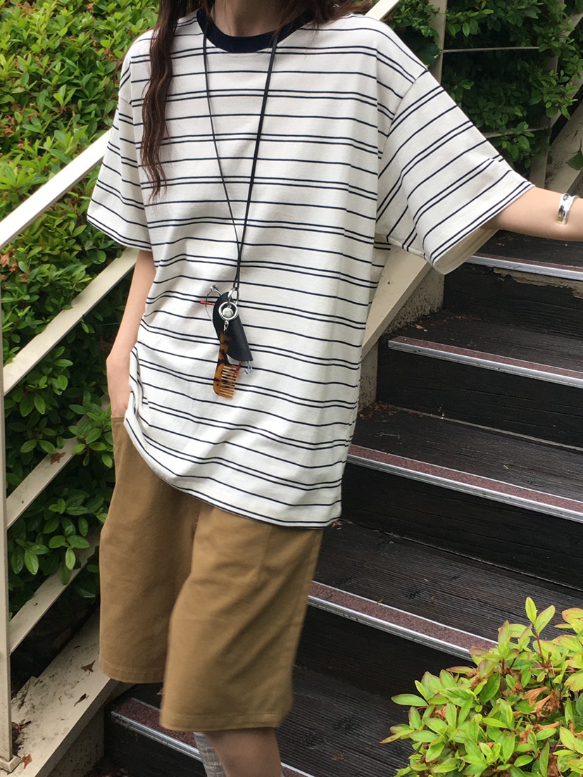 OURS韓國直郵㊣東大門實拍女裝新品熱賣推薦休閑人氣T恤條紋OURST恤