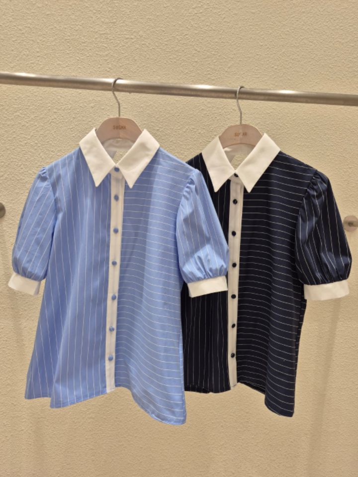 火Ⅱ-화투-T直郵韓國代購㊣女裝新品時尚推薦休閑襯衫蕾絲衫火Ⅱ襯衫/蕾絲衫圖色2左二色
