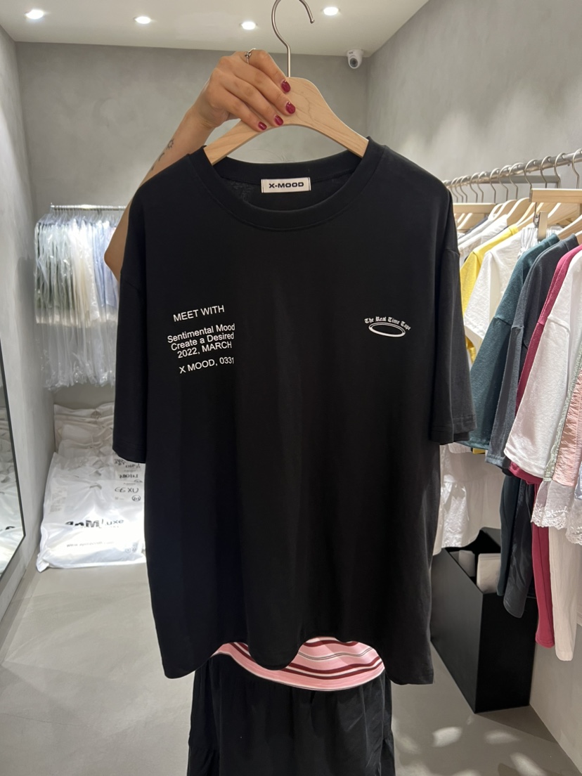X-MOOD韓國直郵㊣東大門實拍女裝新品休閑人氣熱賣推薦T恤X-MOODT恤圖色3