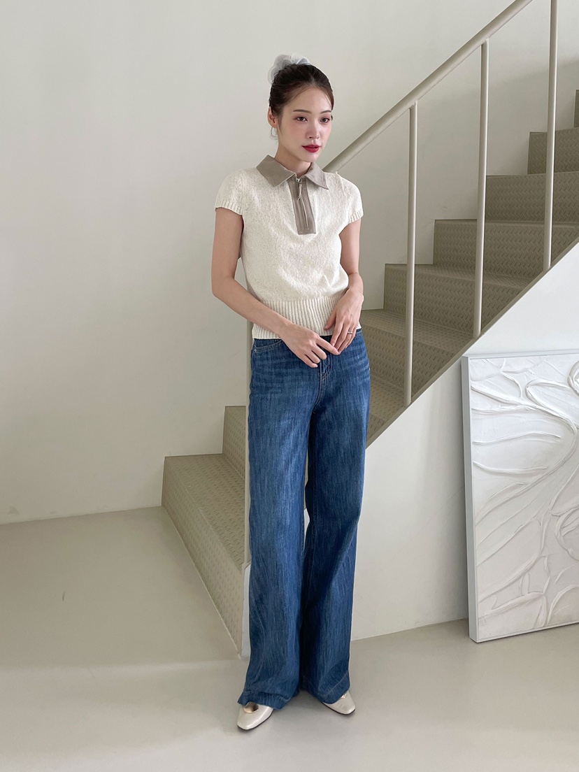 NEOUL韓國㊣直郵東大門代購女裝新品人氣時尚熱賣推薦牛仔褲NEOUL/ahin雙領標簽牛仔褲