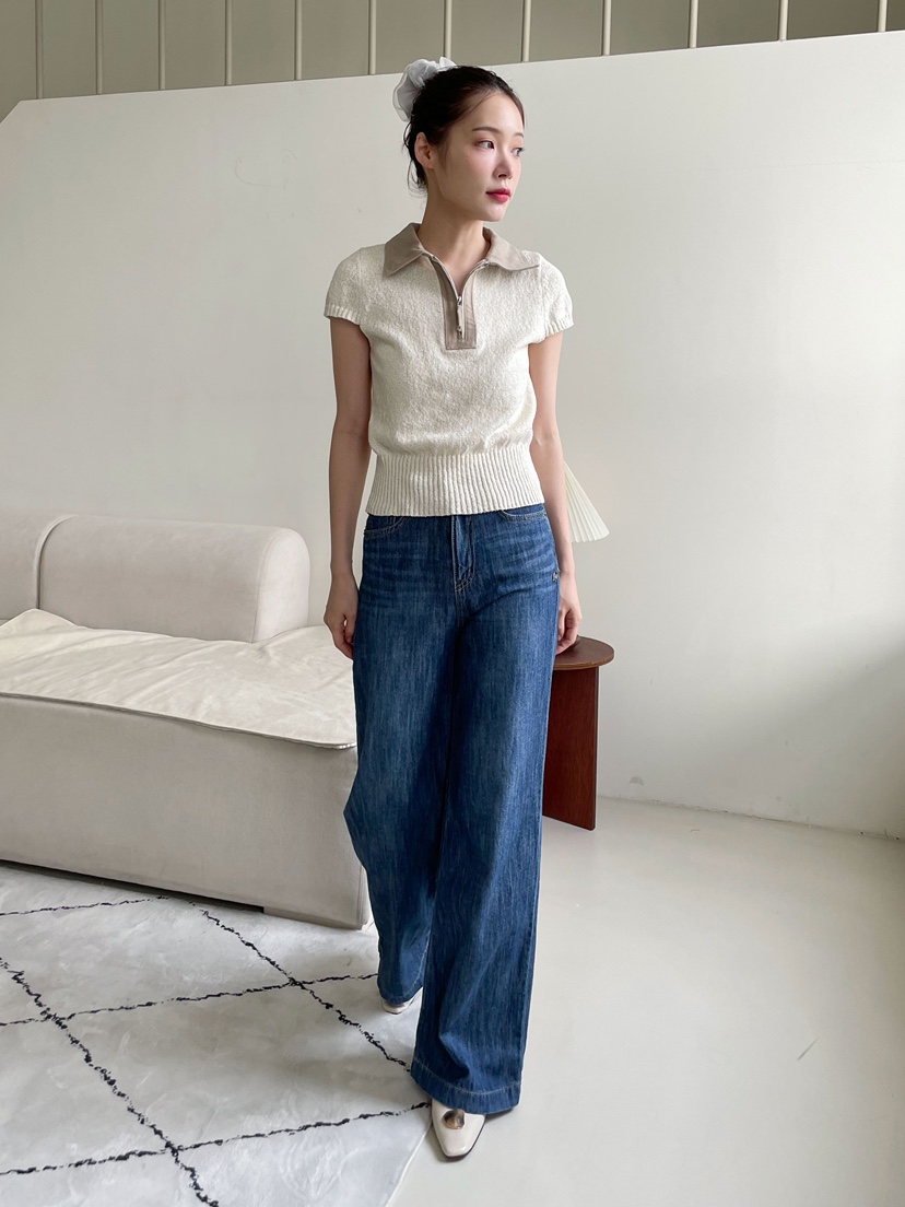 NEOUL韓國㊣直郵東大門代購女裝新品人氣時尚熱賣推薦牛仔褲NEOUL/ahin雙領標簽牛仔褲