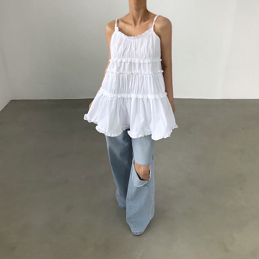 2TWO MOON韓國㊣直郵東大門代購女裝新款推薦休閑吊帶背心2TWO MOON吊帶/背心