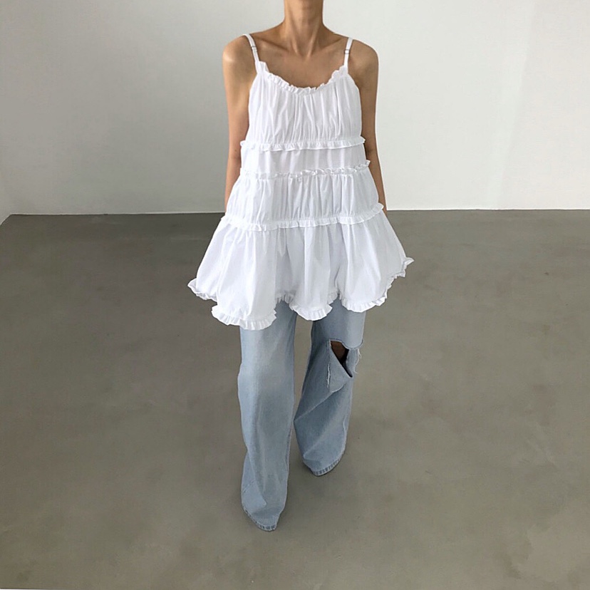 2TWO MOON韓國㊣直郵東大門代購女裝新款推薦休閑吊帶背心2TWO MOON吊帶/背心