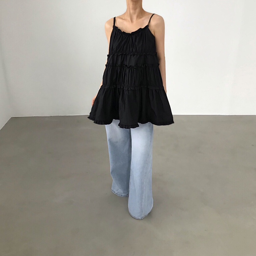 2TWO MOON韓國㊣直郵東大門代購女裝新款推薦休閑吊帶背心2TWO MOON吊帶/背心