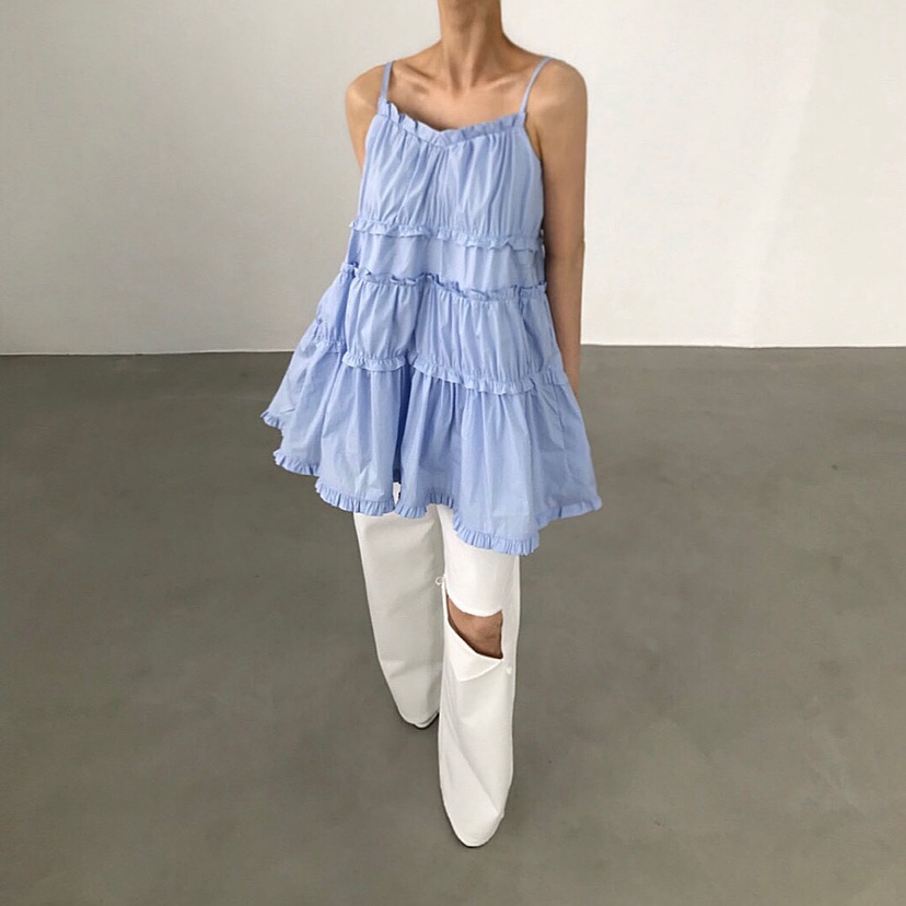 2TWO MOON韓國㊣直郵東大門代購女裝新款推薦休閑吊帶背心2TWO MOON吊帶/背心