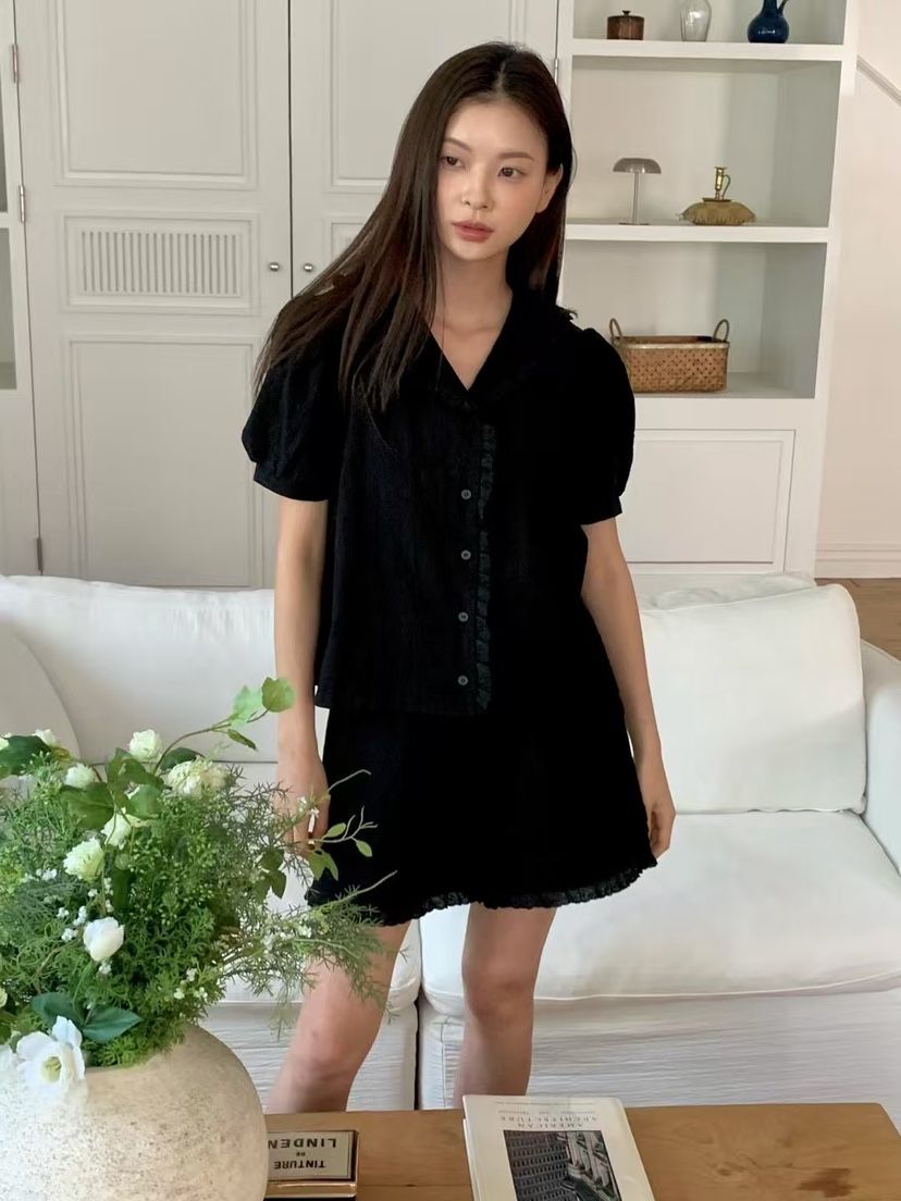 ANOU韓國直郵㊣女裝新品推薦休閑熱賣時尚人氣25春夏襯衫蕾絲衫ANOU襯衫/蕾絲衫