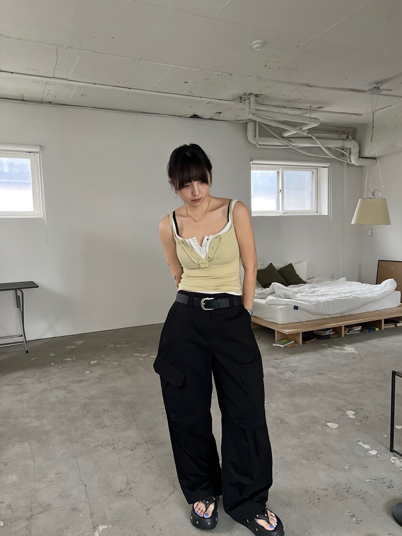 SOLAR直郵韓國代購㊣女裝新款休閑熱賣25春夏推薦休閑褲工裝褲SOLAR休閑褲