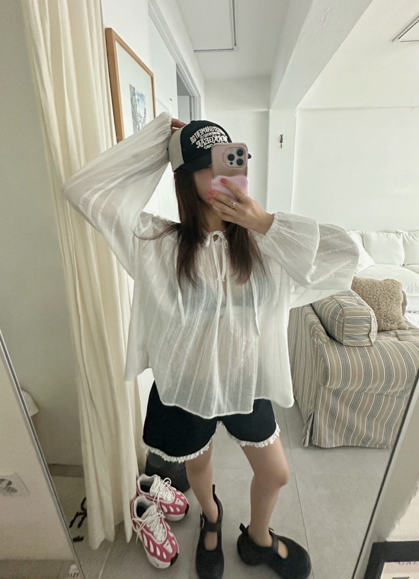 BYRING直郵韓國代購㊣女裝新款時尚休閑推薦25春夏襯衫蕾絲衫BYRING襯衫/蕾絲衫