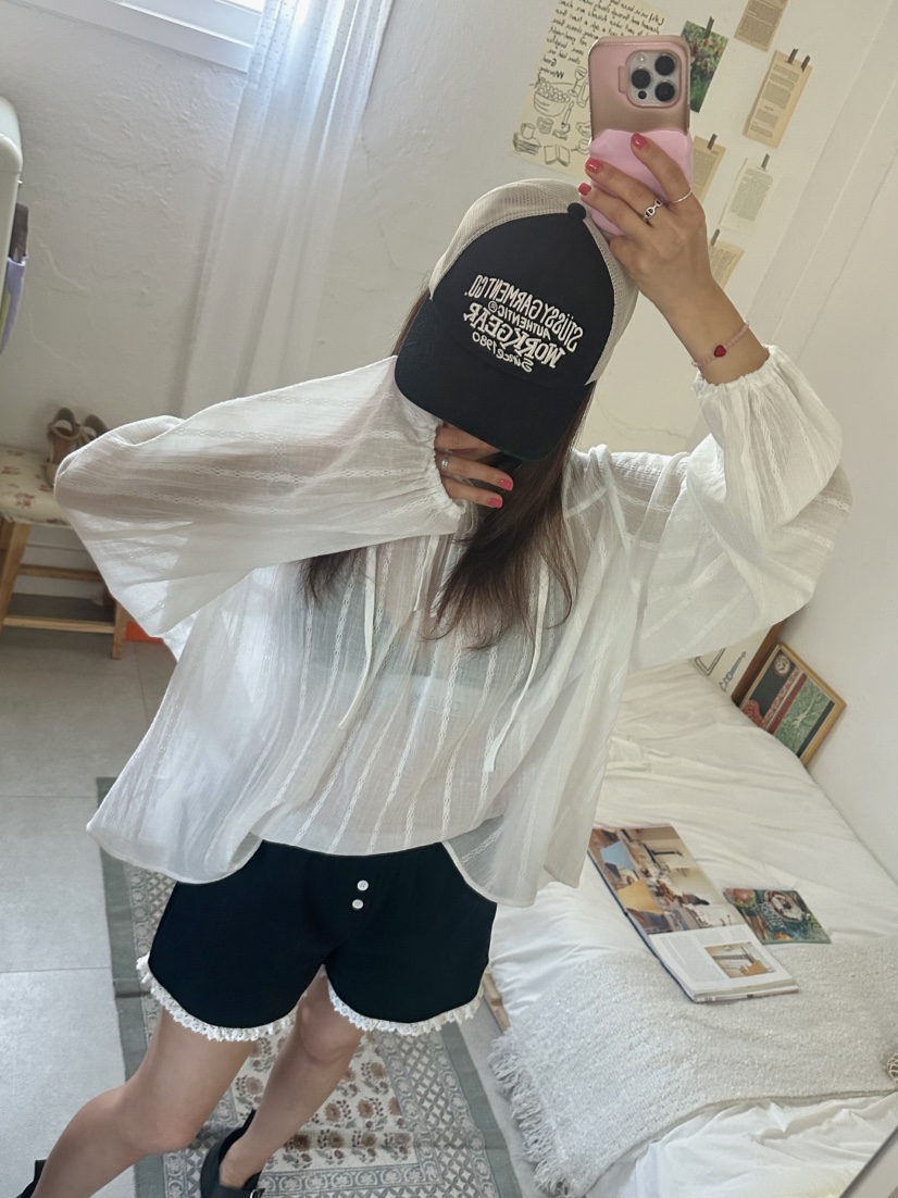 BYRING直郵韓國代購㊣女裝新款時尚休閑推薦25春夏襯衫蕾絲衫BYRING襯衫/蕾絲衫