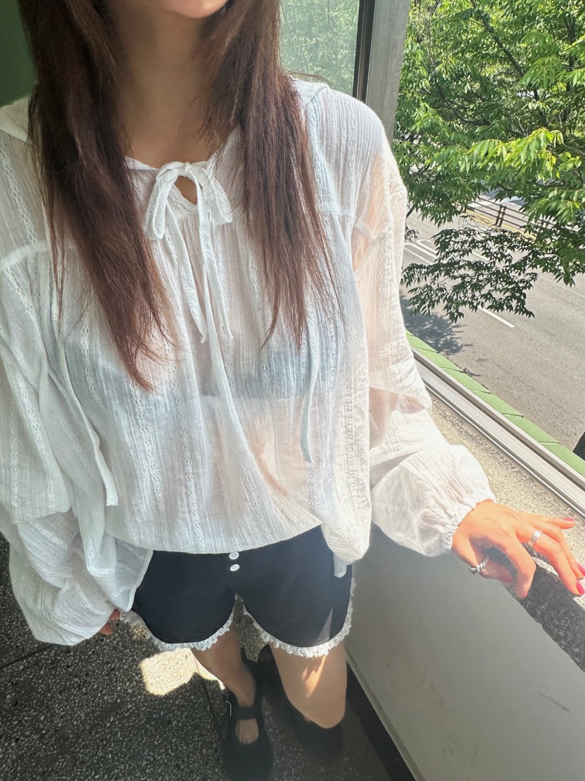BYRING直郵韓國代購㊣女裝新款時尚休閑推薦25春夏襯衫蕾絲衫BYRING襯衫/蕾絲衫