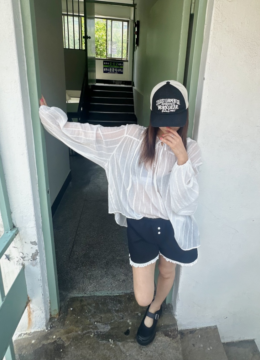 BYRING直郵韓國代購㊣女裝新款時尚休閑推薦25春夏襯衫蕾絲衫BYRING襯衫/蕾絲衫