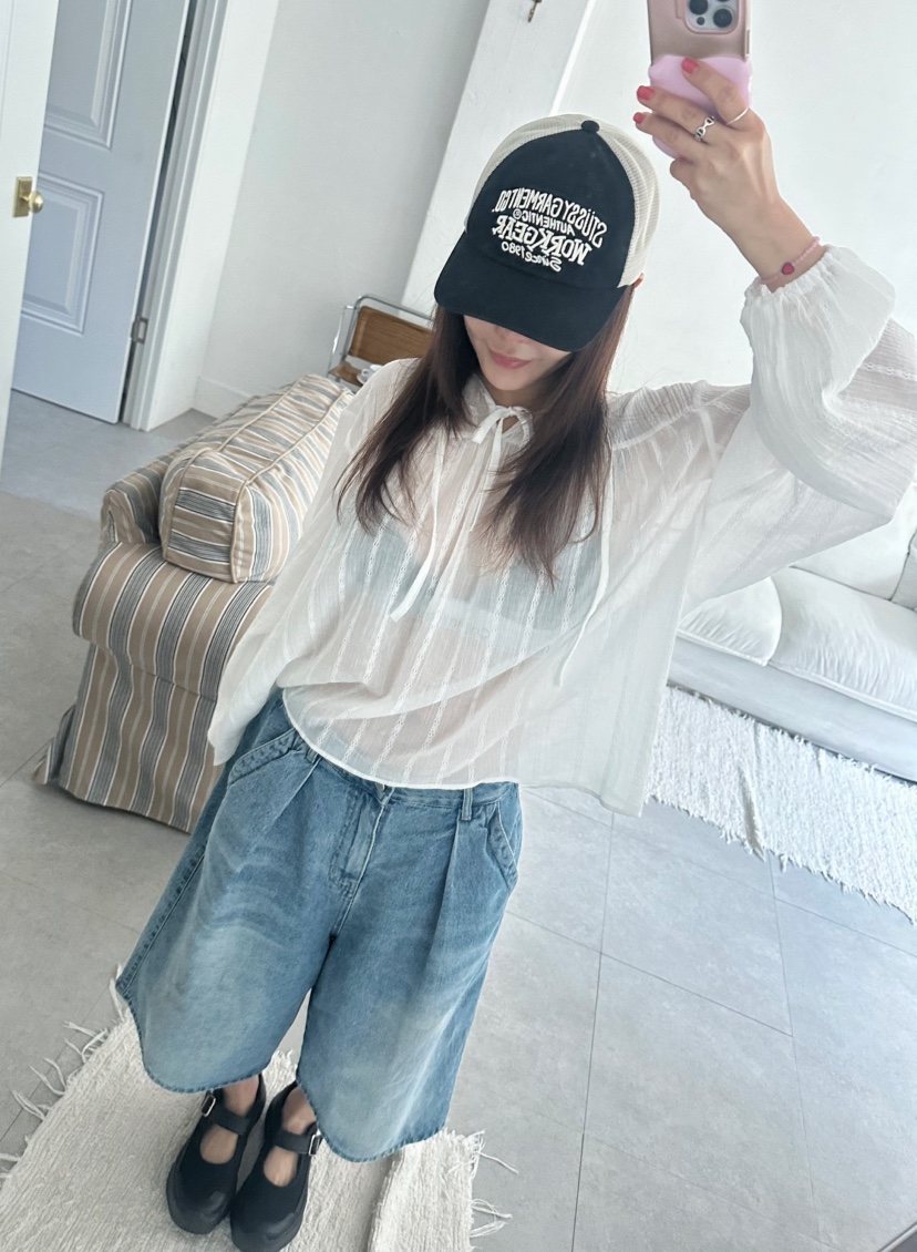 BYRING直郵韓國代購㊣女裝新款時尚休閑推薦25春夏襯衫蕾絲衫BYRING襯衫/蕾絲衫