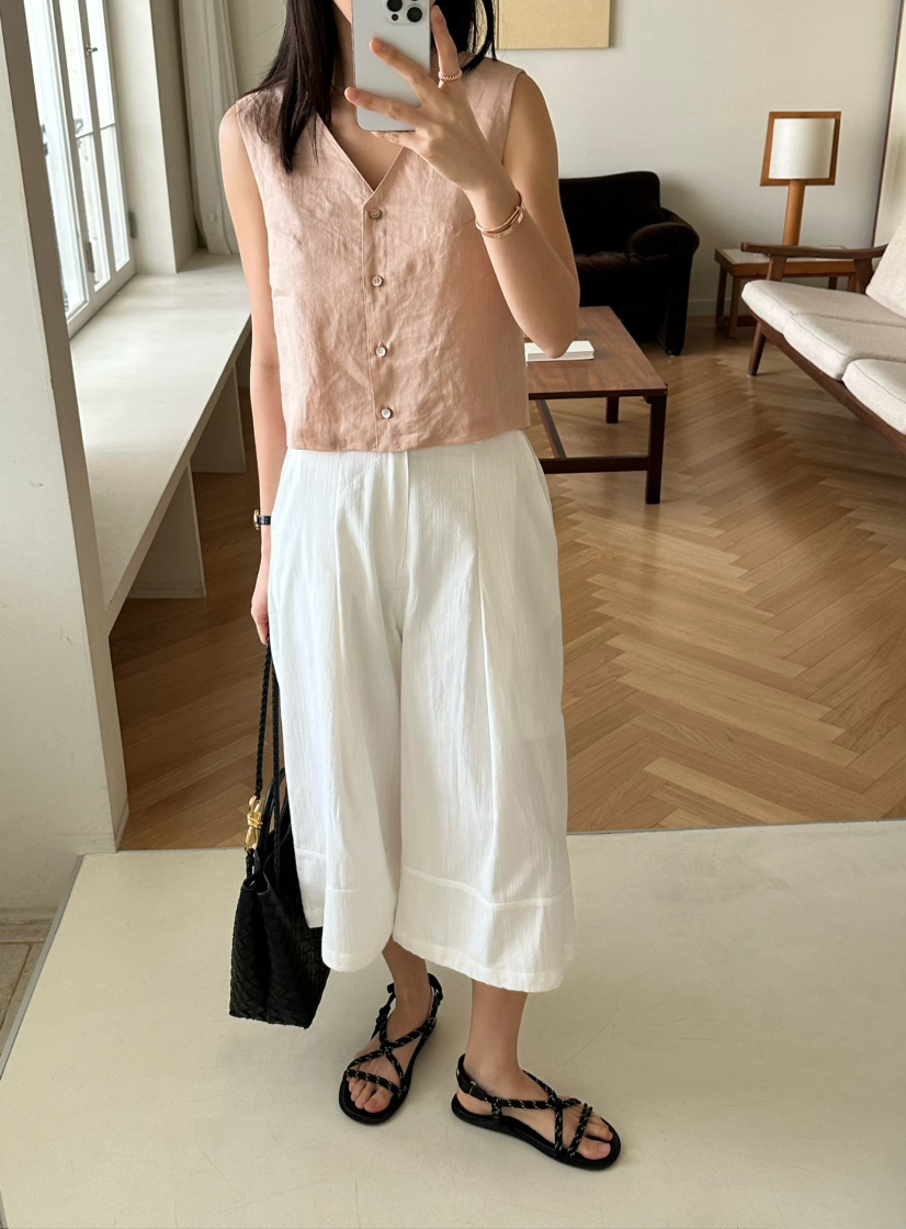 LE VASE直郵韓國代購㊣女裝新品人氣休閑熱賣25春夏時尚馬甲LE VASE馬甲