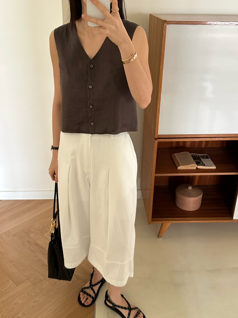 LE VASE直郵韓國代購㊣女裝新品人氣休閑熱賣25春夏時尚馬甲LE VASE馬甲