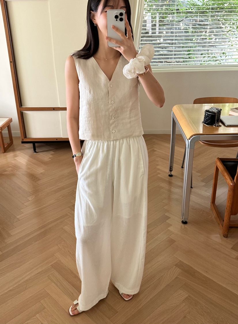 LE VASE直郵韓國代購㊣女裝新品人氣休閑熱賣25春夏時尚馬甲LE VASE馬甲