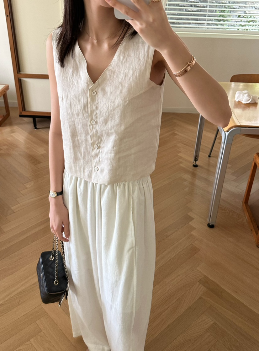 LE VASE直郵韓國代購㊣女裝新品人氣休閑熱賣25春夏時尚馬甲LE VASE馬甲