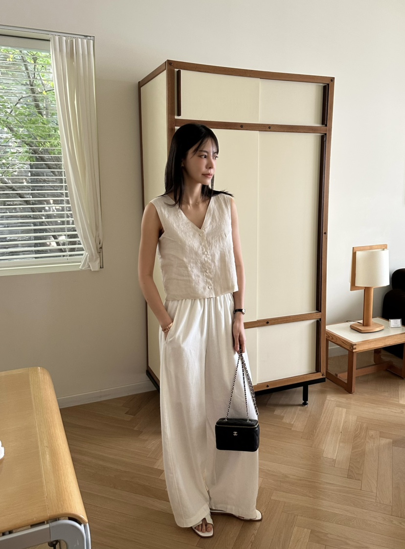 LE VASE直郵韓國代購㊣女裝新品人氣休閑熱賣25春夏時尚馬甲LE VASE馬甲