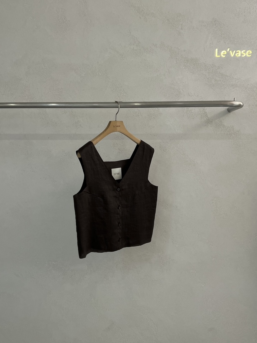 LE VASE直郵韓國代購㊣女裝新品人氣休閑熱賣25春夏時尚馬甲LE VASE馬甲