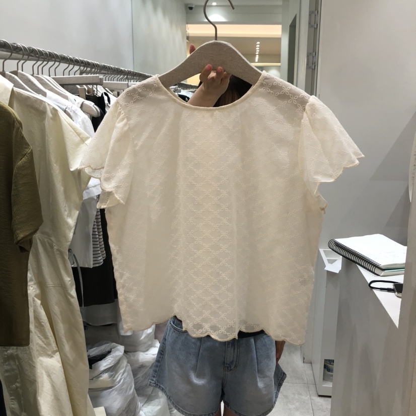 ASOME韓國直郵㊣東大門實拍女裝新款時尚25春夏襯衫蕾絲衫雙面A.SOME襯衫/蕾絲衫