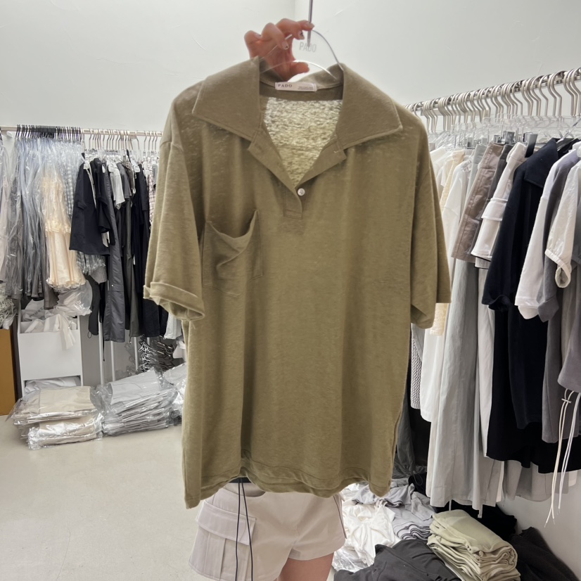 PADO韓國直郵㊣東大門實拍女裝新品熱賣休閑推薦時尚T恤亞麻PADOT恤圖色3