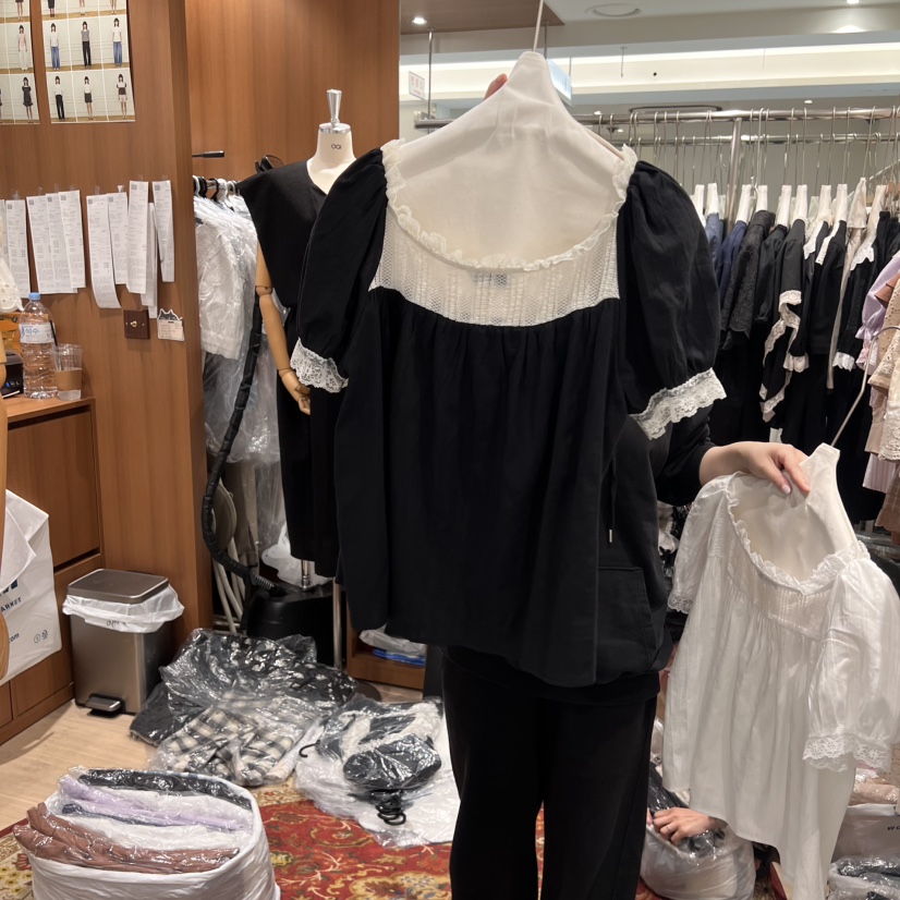 OGI韓國㊣直郵東大門代購女裝新品休閑推薦25春夏襯衫蕾絲衫FLat OGI襯衫/蕾絲衫