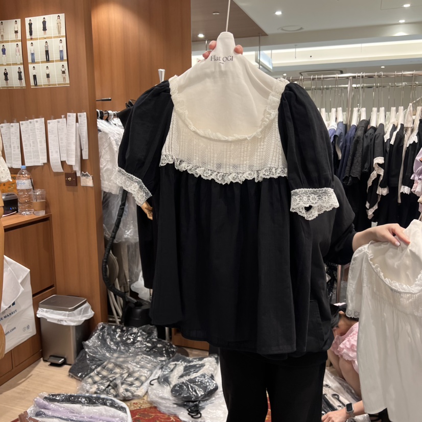 OGI韓國㊣直郵東大門代購女裝新品休閑推薦25春夏襯衫蕾絲衫FLat OGI襯衫/蕾絲衫圖色2