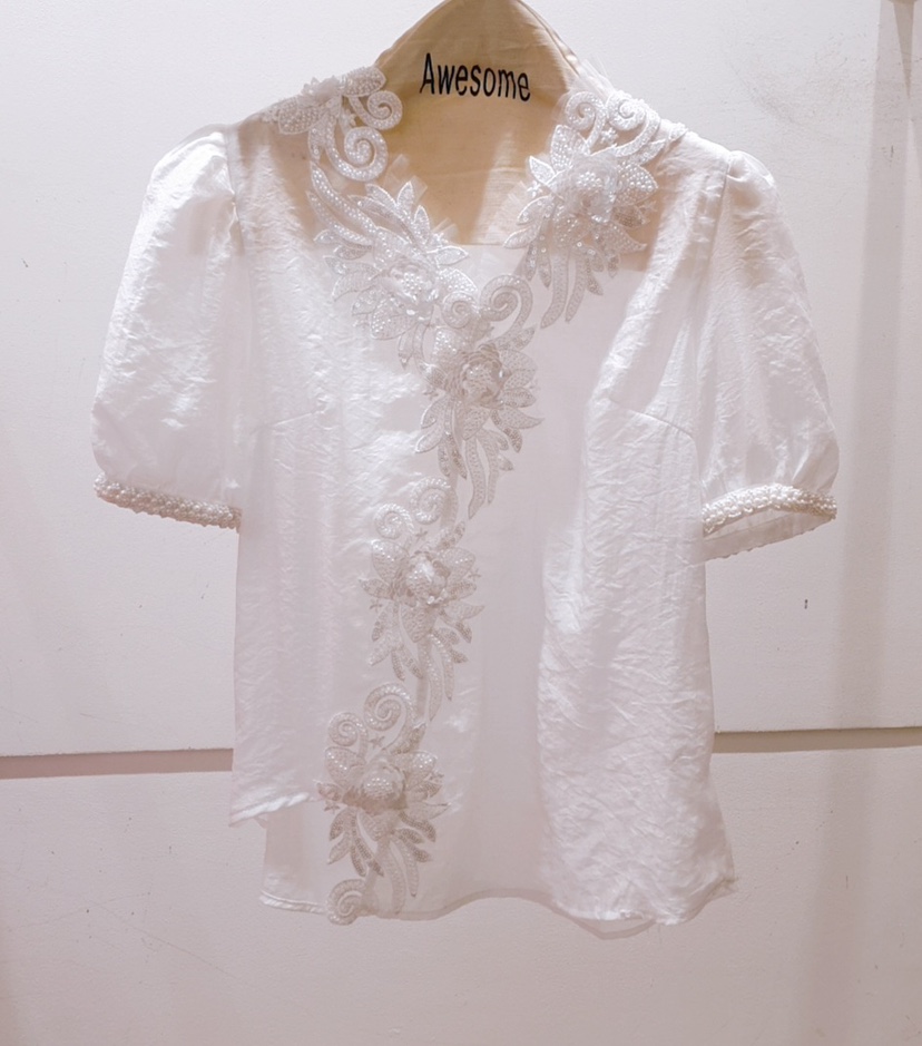 AWESOME-P直郵韓國代購㊣女裝新款推薦熱賣25春夏襯衫蕾絲衫AWESOME-P襯衫/蕾絲衫