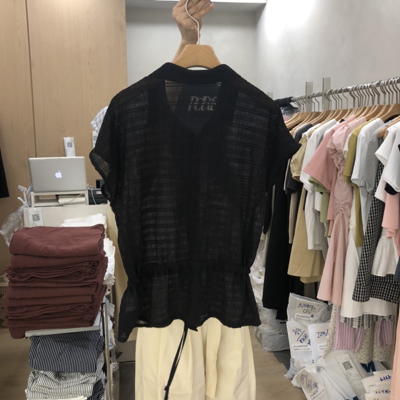 VILLABUTTON韓國直郵㊣女裝新品時尚熱賣休閑25春夏襯衫蕾絲衫VILLABUTTON襯衫/蕾絲衫
