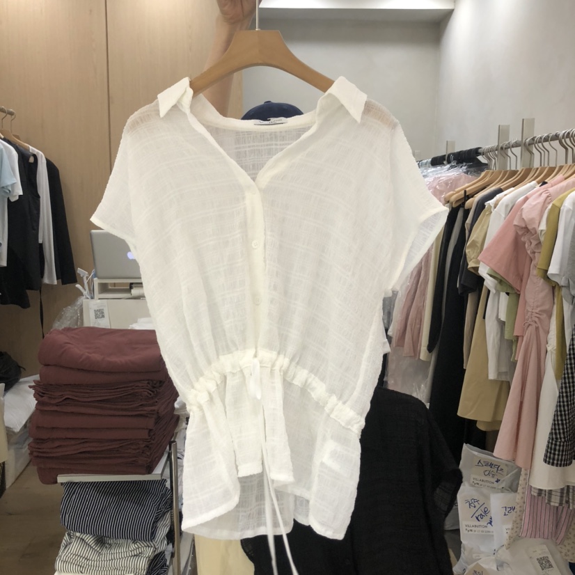 VILLABUTTON韓國直郵㊣女裝新品時尚熱賣休閑25春夏襯衫蕾絲衫VILLABUTTON襯衫/蕾絲衫