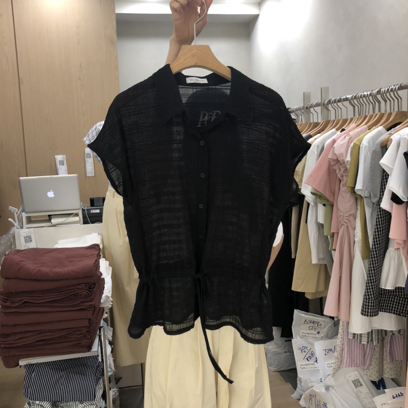 VILLABUTTON韓國直郵㊣女裝新品時尚熱賣休閑25春夏襯衫蕾絲衫VILLABUTTON襯衫/蕾絲衫圖色2