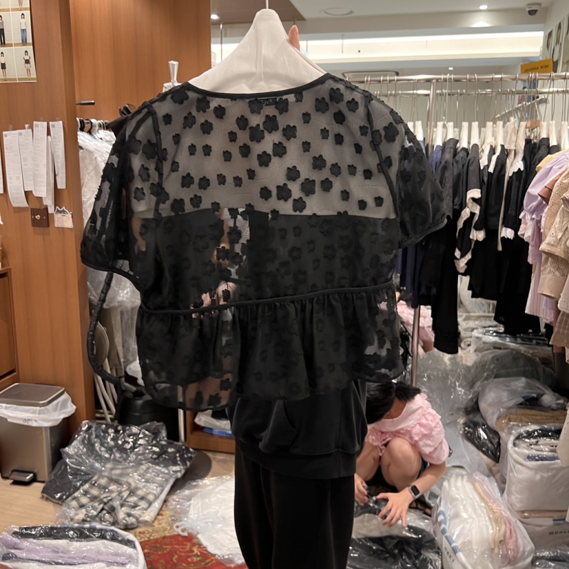 OGI直郵韓國代購㊣女裝新品25春夏休閑人氣推薦襯衫蕾絲衫開衫FLat OGI襯衫/蕾絲衫