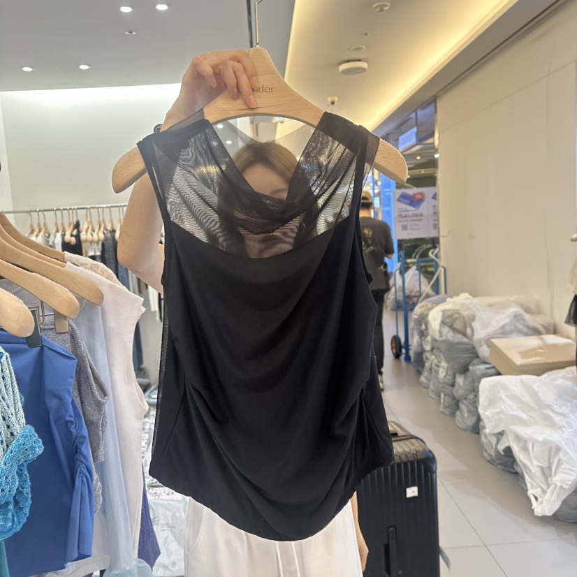 RENDER韓國直郵㊣東大門實拍女裝新品休閑25春夏吊帶背心透明RENDER吊帶/背心圖色2