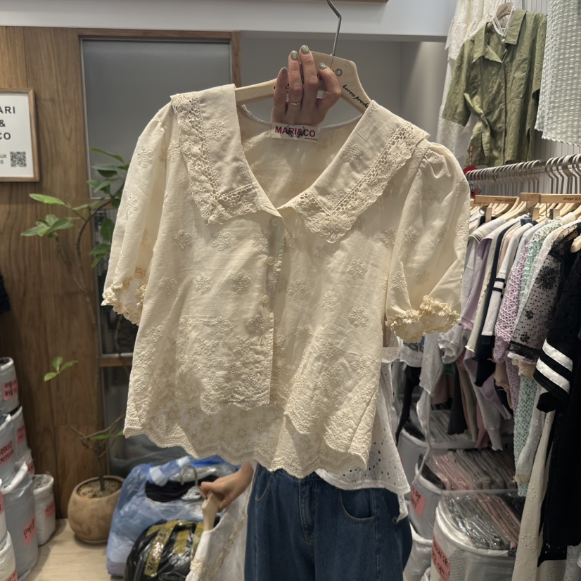 MARI CO直郵韓國代購㊣女裝新品休閑時尚25春夏襯衫蕾絲衫MARI CO襯衫/蕾絲衫圖色2