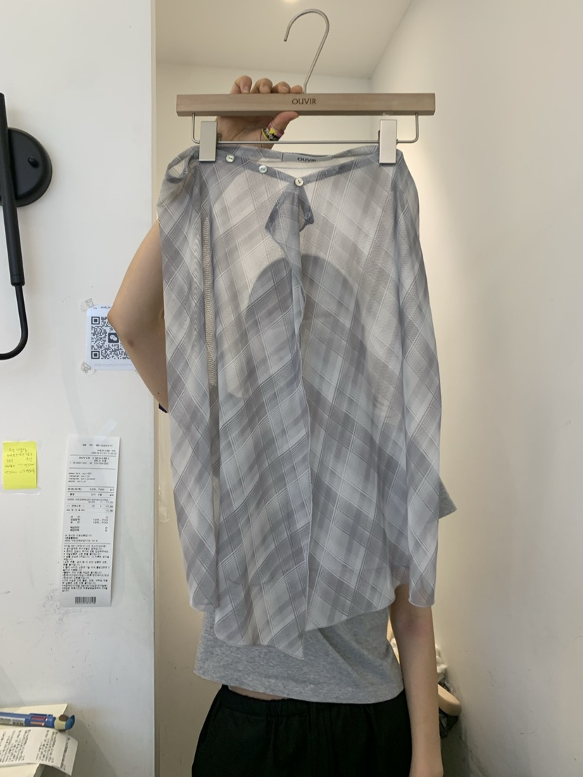 OUVIR韓國㊣直郵東大門代購女裝新品休閑熱賣半身裙中短裙格紋O.V.R/OUVIR半身裙/中短裙